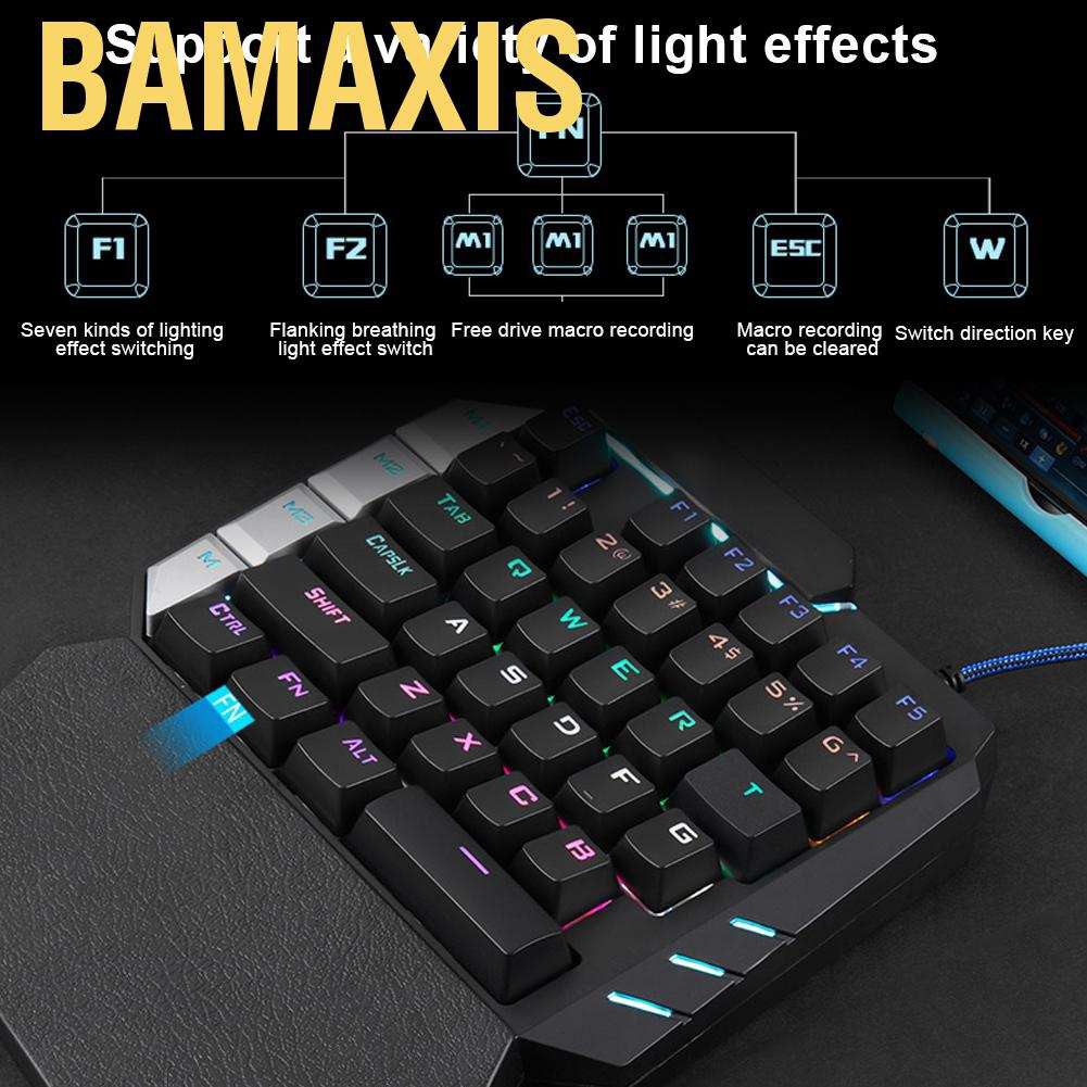 Bàn Phím Cơ Gaming Bamaxis Có Đèn Led 38 Phím