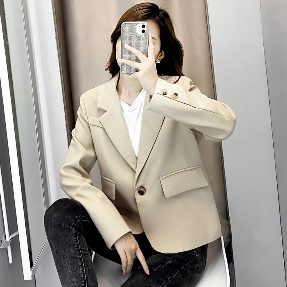 Áo Khoác Vest Nhỏ Dáng Rộng Dày Dặn Phong Cách Hàn Quốc Thời Trang Xuân Thu Mới Cho Nữ