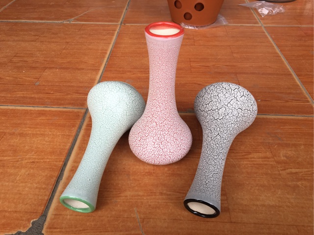 Lọ hoa 1 bông men rạn 20cm