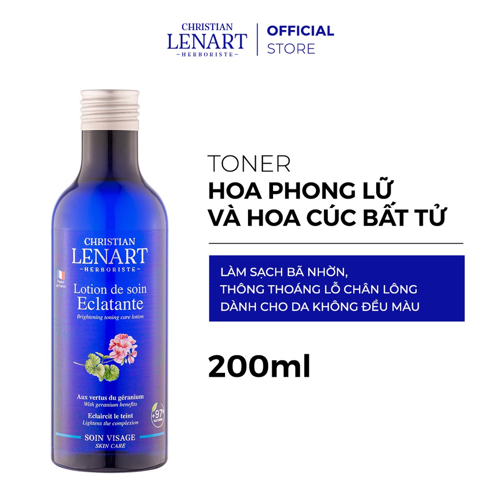 Toner Hoa Phong Lữ Và Hoa Cúc Bất Tử Lotion De Soin Eclatante CHRISTIAN LENART - 200ml