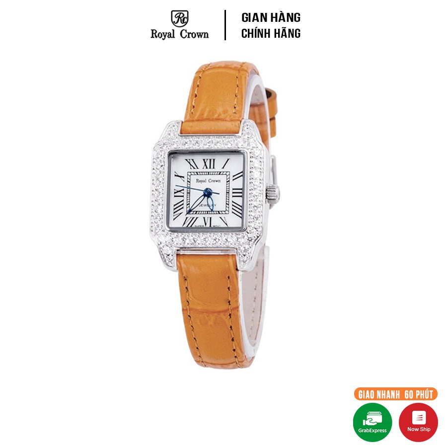 Đồng hồ nữ Chính Hãng Royal Crown 6104 dây da đỏ
