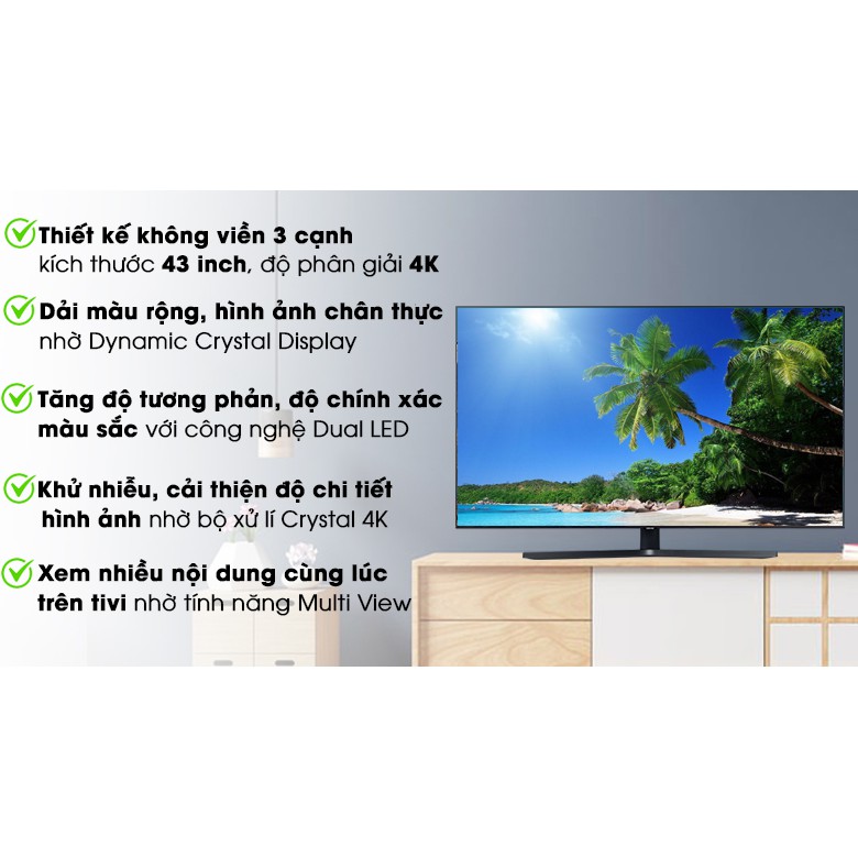 Smart Tivi Samsung 4K 43 inch UA43TU8500 nam 2020 moi 99.99% likenew con bao hanh 2 nam | BigBuy360 - bigbuy360.vn