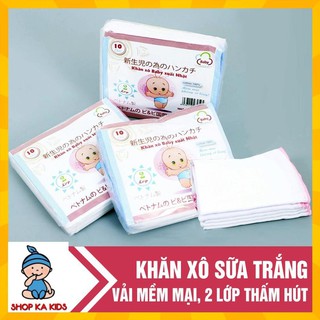 Combo 5 gói khăn sữa xô trắng xuất Nhật cao cấp 2 lớp