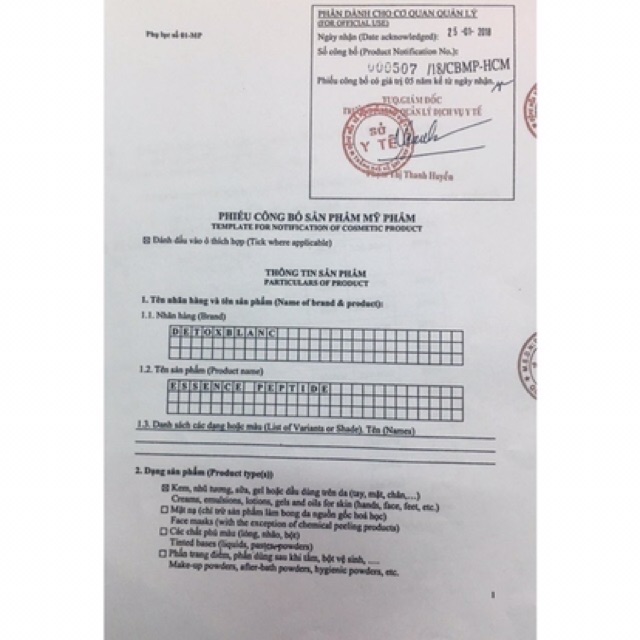 COMBO NÁM 40ml DETOX BLANC SERUM ESSENCE PEPTIDE CHÍNH HÃNG