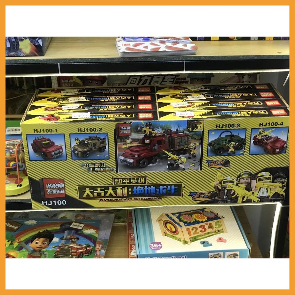 Bộ đồ chơi lắp ráp xe quân đội nhiều màu