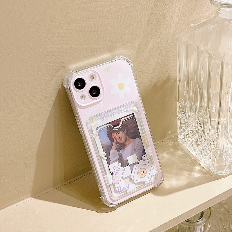 Ốp Điện Thoại Mềm Có Ngăn Đựng Thẻ Cho Iphone12 Mini xr / xs / 14promax / 13 678plus / 11promax