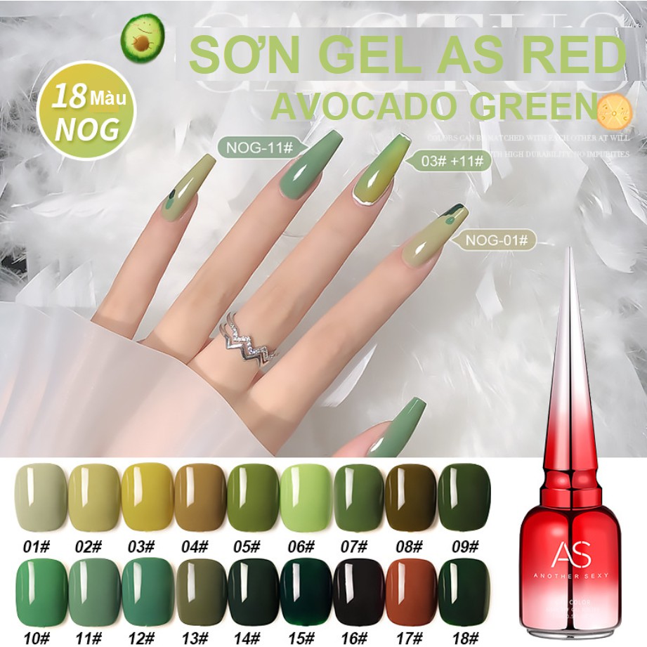 Sơn Gel AS RED | Mã NOG | Xanh Rêu