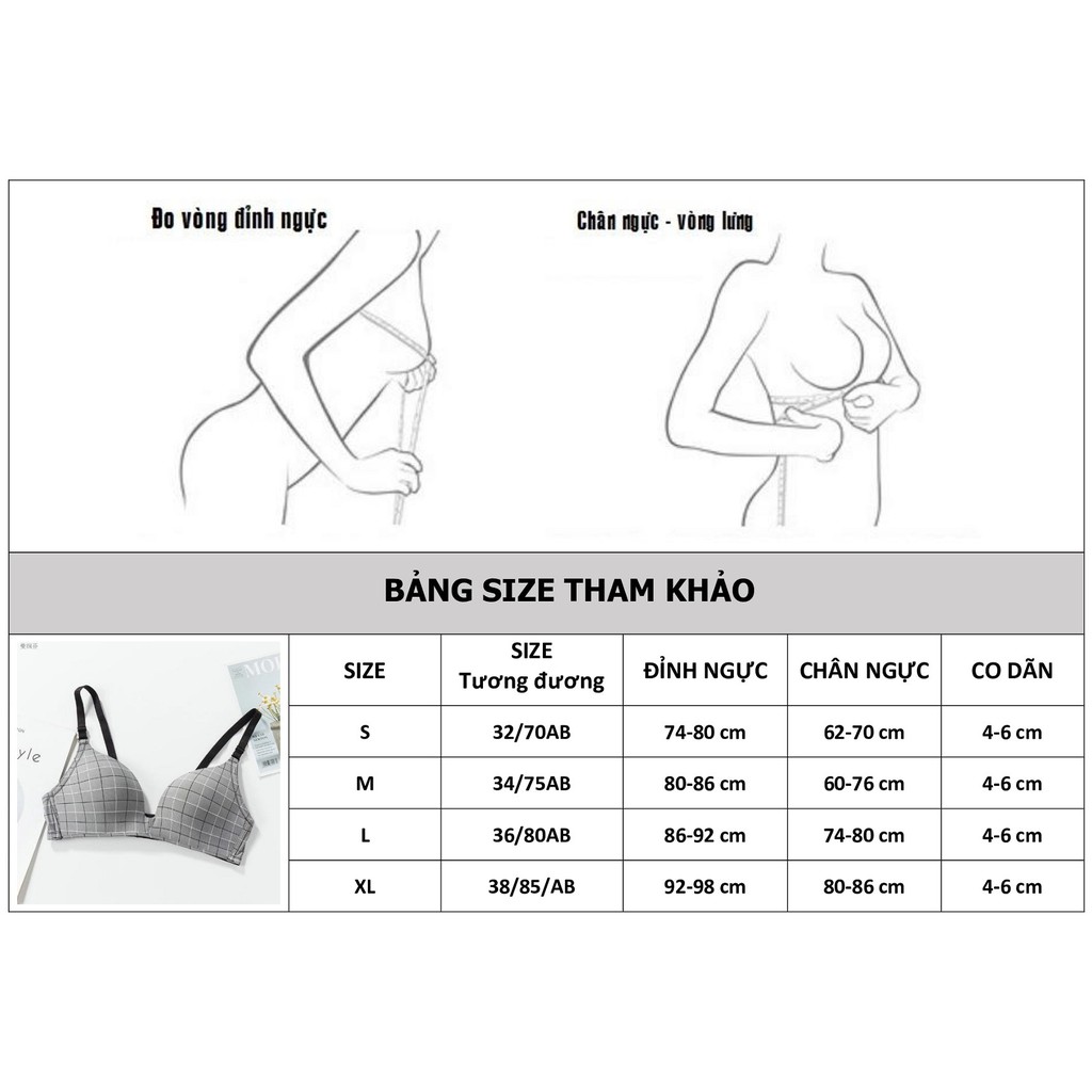 Áo ngực không gọng mút vừa kẻ caro | BigBuy360 - bigbuy360.vn