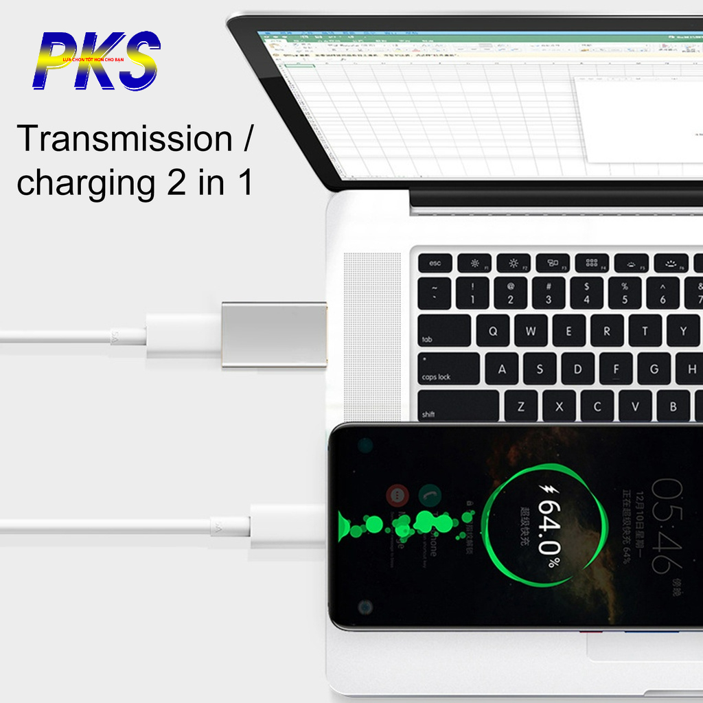 Đầu Chuyển Đổi Từ Type-C Sang Usb 3.0 OTG PD tốc độ cao Cho Laptop PC