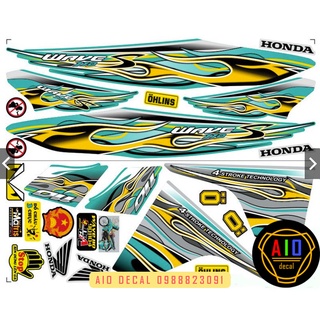 [Loại 1] Tem Rời Wave 110cc Lửa Đủ Màu (2017-2021)- Ảnh Thật (Decal WAve) (Tem xe Wave)