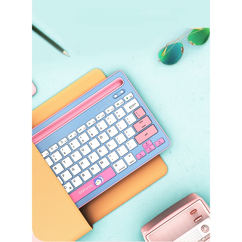 Bàn phím, bàn phím không dây | QK300 kết nối bluetooth như IPhone, IPad, Android, Tablet, Laptop, Macbook