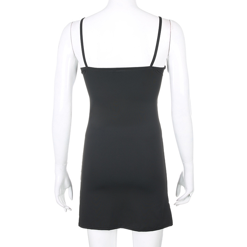 Đầm Hai Dây Cổ Chữ V Phối Ren Thiết Kế Xẻ Tà Phong Cách Hàn Quốc | BigBuy360 - bigbuy360.vn