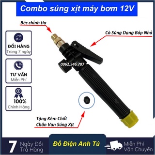 Súng xịt máy rửa xe mini 12v - súng tưới lan, tưới cây cảnh, phun xịt cây nông nghiệp