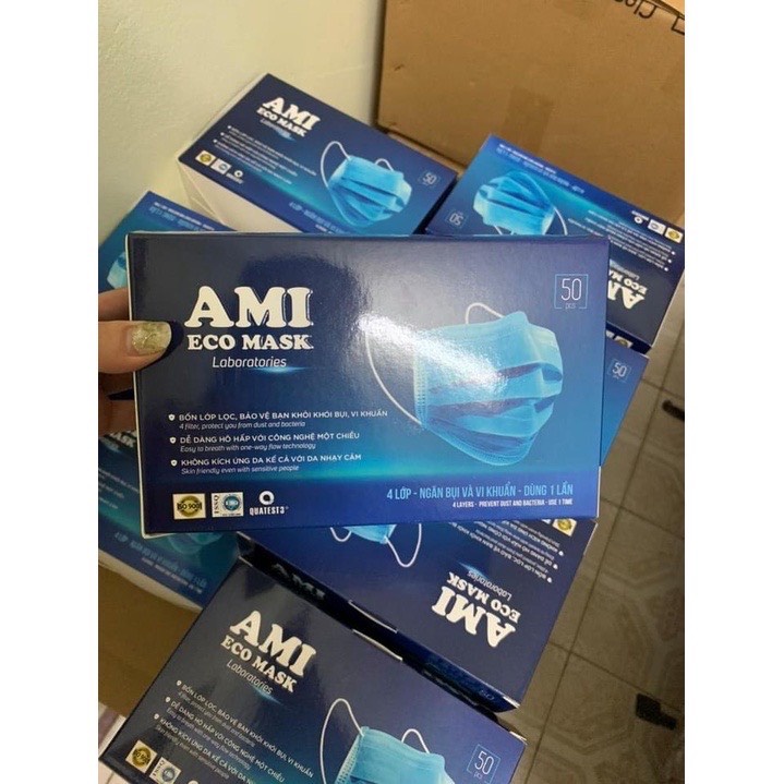 Combo 10 hộp khẩu trang Ami 4 lớp Siêu kháng khuẩn