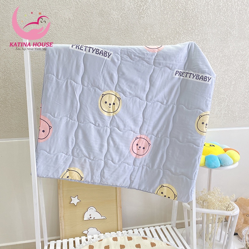 Chăn mền cho bé đi học mềm mát, vải Tencel cao cấp kháng khuẩn, nhiều hoạ tiết hình thú đáng yêu