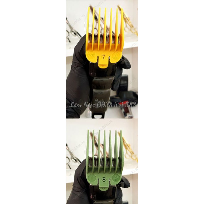 Bộ Cử Cỡ Ngàm Tông Đơ Lưỡi Nhựa Đa Năng 8 cái đủ size màu Cao Cấp Đa Năng