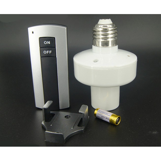 Đui đèn E27 điều khiển từ xa bằng sóng RF, nằm giường chỉ ấn công tắc là đèn tắt