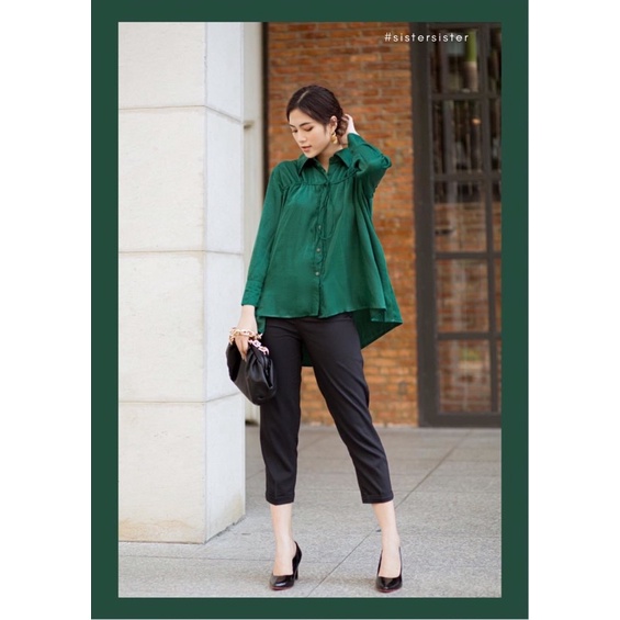 SISTERSISTER - Áo sơ mi ovesize thắt nơ ngực MONA