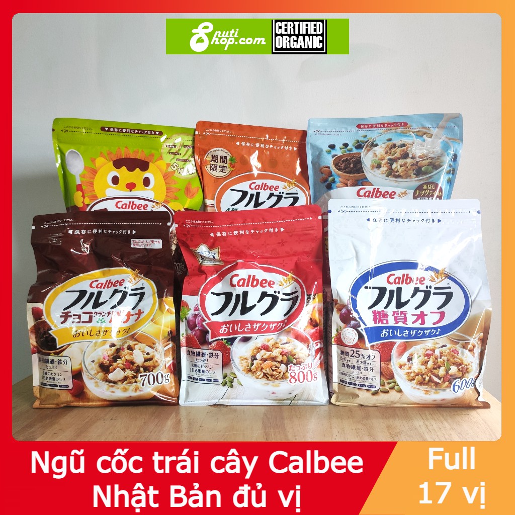 [HSD 10/2022] Ngũ cốc Calbee Chính Hãng Nhật Bản mix các loại hạt, trái cây khô ăn kiêng giảm cân ăn sáng với đủ vị ngon