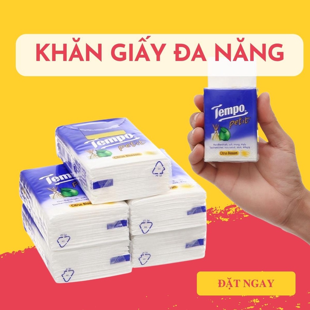 Khăn Giấy Lau Mặt Bỏ Túi Đa Năng Chính Hãng Tempo Chất Lượng Hàng Đầu Dễ Mang Hàng Nhập Khẩu Từ Đức