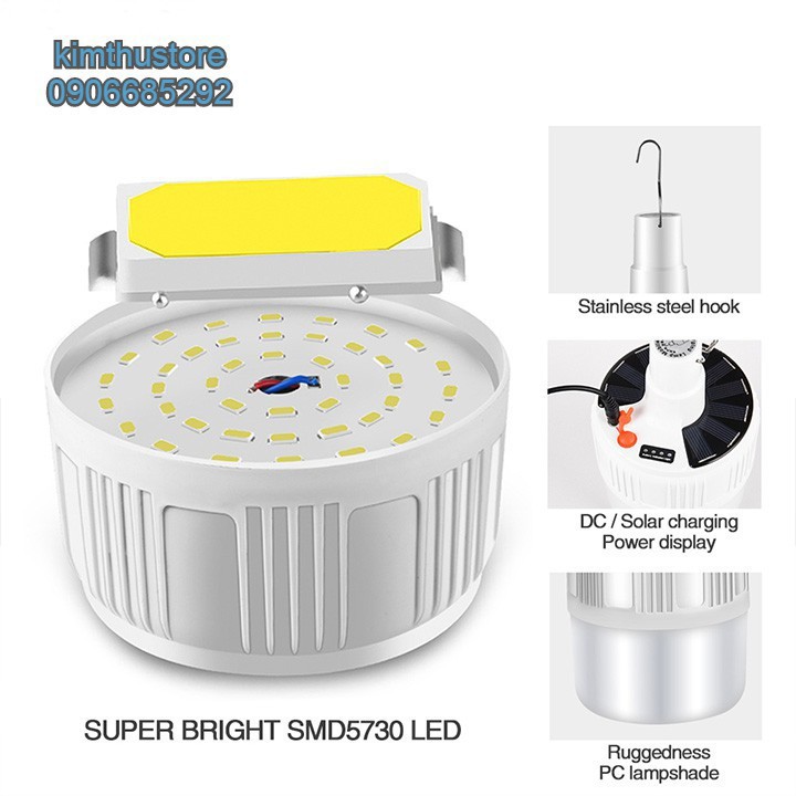 Đèn Năng lượng Mặt trời đèn Led tích điện 100w có điều khiển từ xa, tiếp kiệm chi phí và tiện lợi