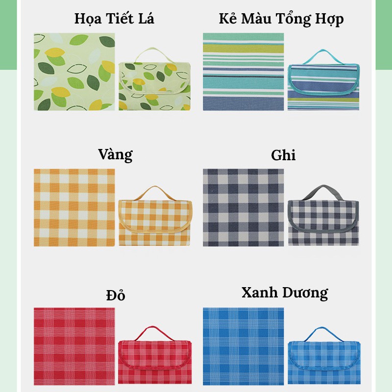 Thảm Picnic, Thảm Dã Ngoại Du Lịch Họa Tiết Caro Gấp Gọn, Chống Thấm Nước CARZONE.TOP