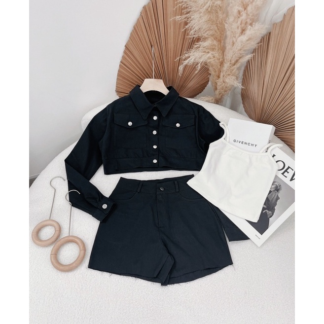 SET KAKI ĐEN 3 MÓN