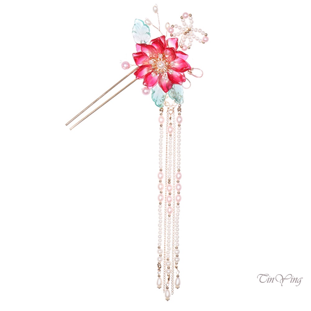 GETNOIVAS Trâm Cài Tóc Dáng Dài Đính Tua Rua Phong Cách Trung Hoa Thanh Lịch Dành Cho Nữ