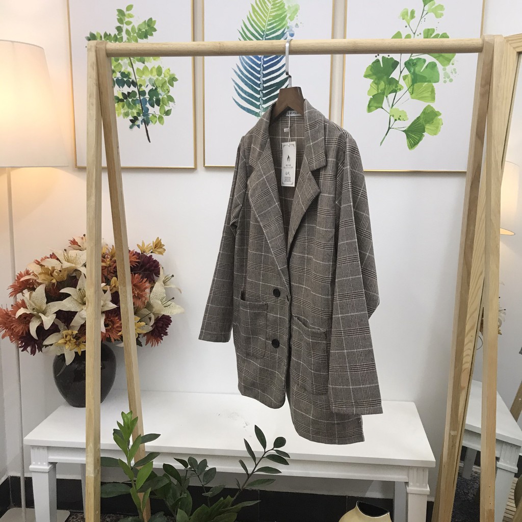 Áo Blazer nữ 1 lớp Ulzzang Hàn Quốc màu Đen / Nâu / Be / Kẻ Caro mặc mùa hè và mùa thu cực thích - MIX đồ cực xinh | BigBuy360 - bigbuy360.vn