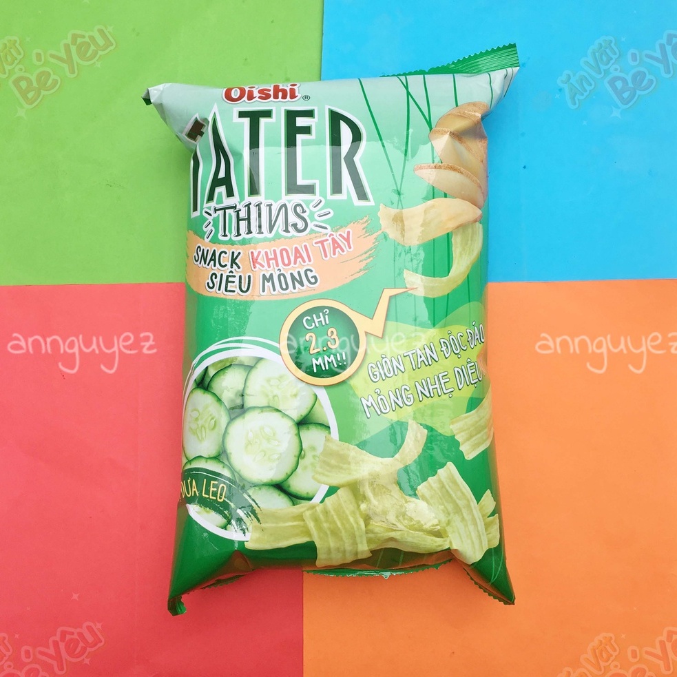 Bim bim Oishi snack tater thins vị dưa leo dưa chuột 75g siêu to khổng lồ