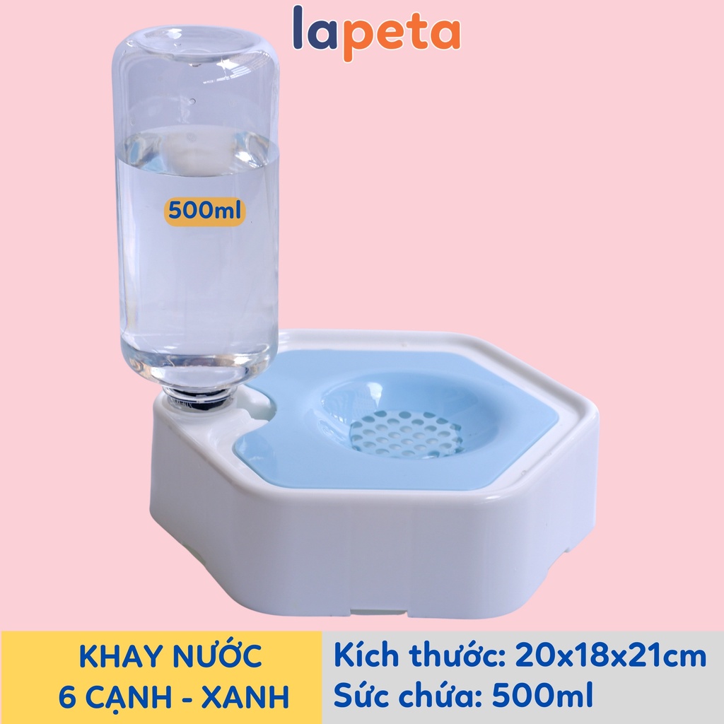Bát ăn cho chó mèo, khay nước tự động lắp ghép thành bộ cho thú cưng kèm bình 500ml