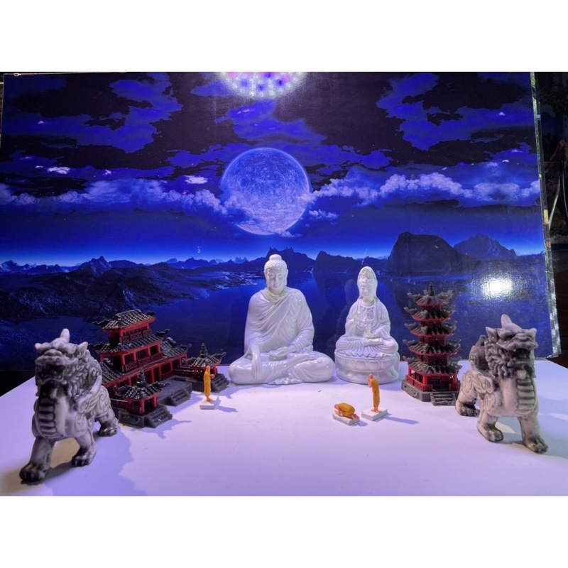 Set 6 tượng, mô hình, chú tiểu, nhà sư trang trí tiểu cảnh, hồ cá, bán cạn