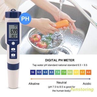 Máy đo độ pH/TDS/độ mặn/EC/nhiệt độ nước kỹ thuật số 5 trong 1 chất lượng cao