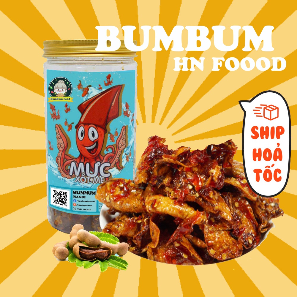 Mực Rim Me 300g BumBum đồ ăn vặt Hà Nội vừa ngon vừa rẻ