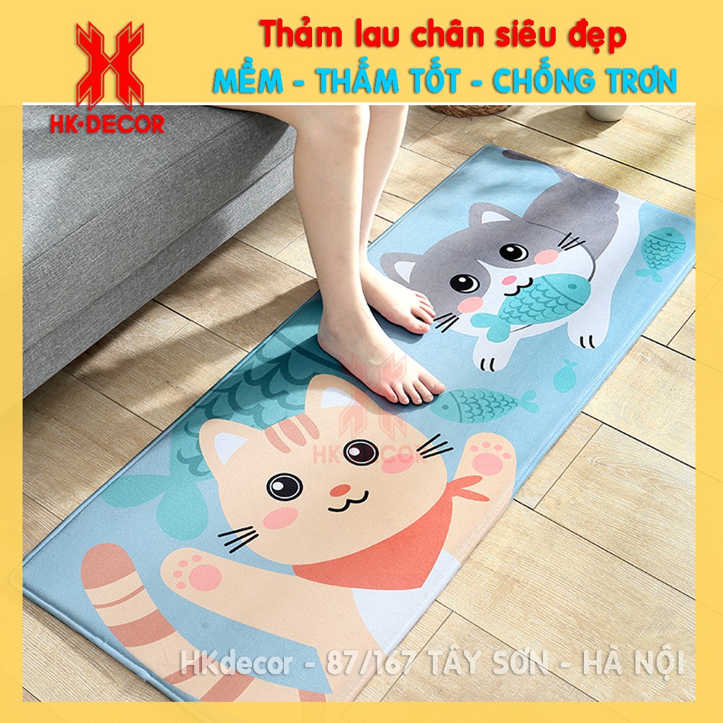 Thảm lau chân ⚜️FREESHIP⚜️ thảm trang trí cửa, bếp, phòng ngủ, phòng khách chất lông mịn, mềm và êm