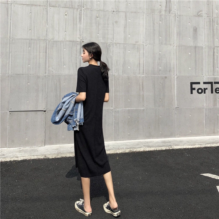 [Mã FAGREEN55 giảm tới 30K đơn 99K] Đầm Thun Dáng Dài Ngắn Tay Thời Trang Dạo Phố Năng Động 123660 | BigBuy360 - bigbuy360.vn