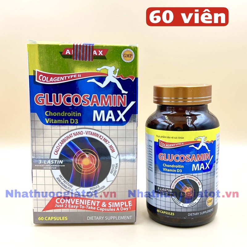 GLUCOSAMIN MAX Hỗ Trợ Giảm Đau Nhức Khớp, Tái Tạo Mô Sụn Khớp, Tăng Dịch Khớp Giúp Khớp Hoạt Động Linh Hoạt