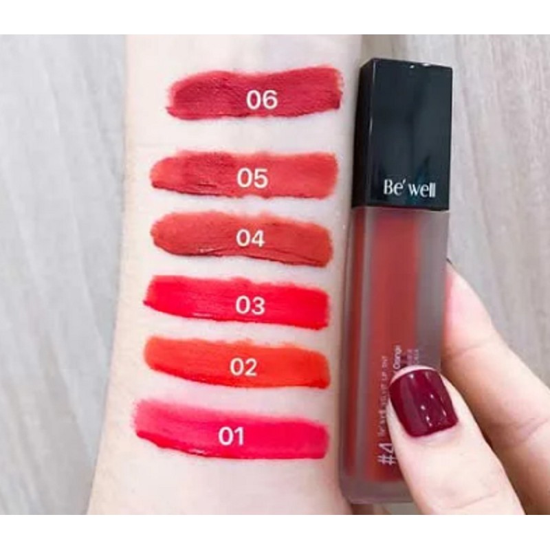 [Auth] Son Kem Lì Be’Well Velvet Lip Tint Hàn Quốc - Cam cháy, đỏ gạch, đỏ đất