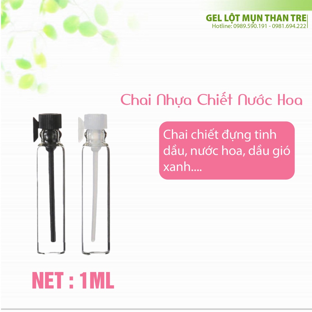 Chai nhựa chiết mẫu thử nước hoa vial 1ml,chai chiết nước hoa