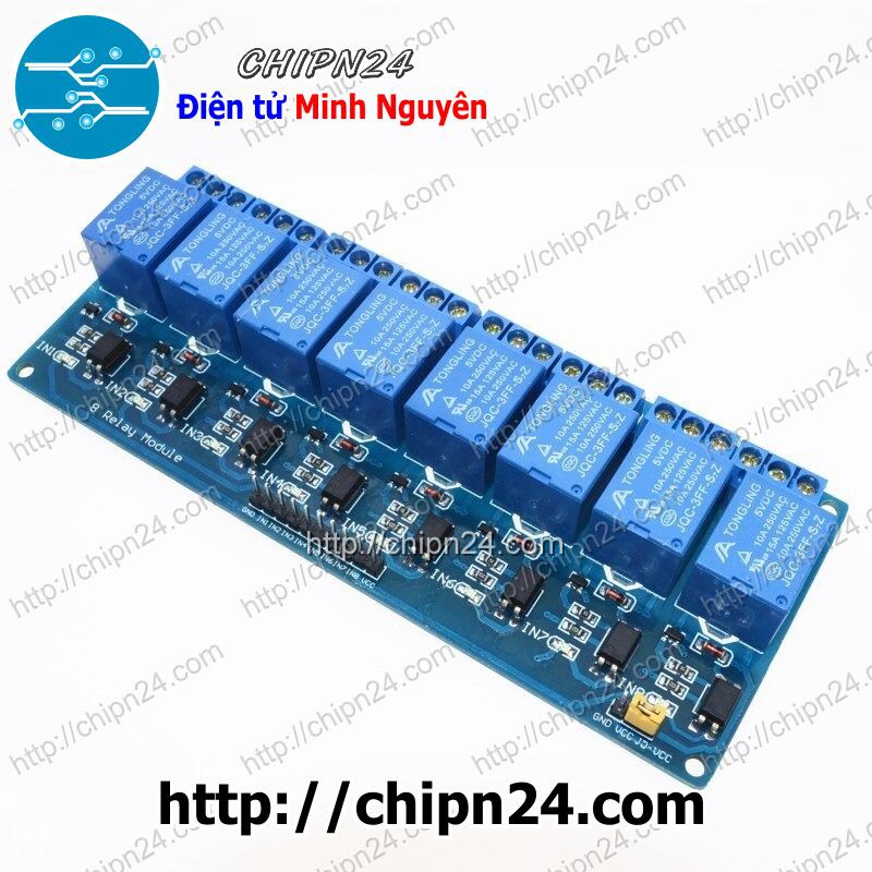 [1 CÁI] Module 8 Relay với Opto cách ly (kích thấp) (5VDC)