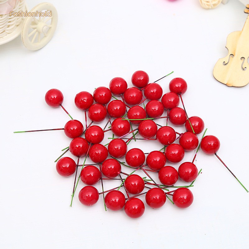 100pcs Simulation Cherry Small Red Fruit Foam DIY Christmas Tree Decoration For Home