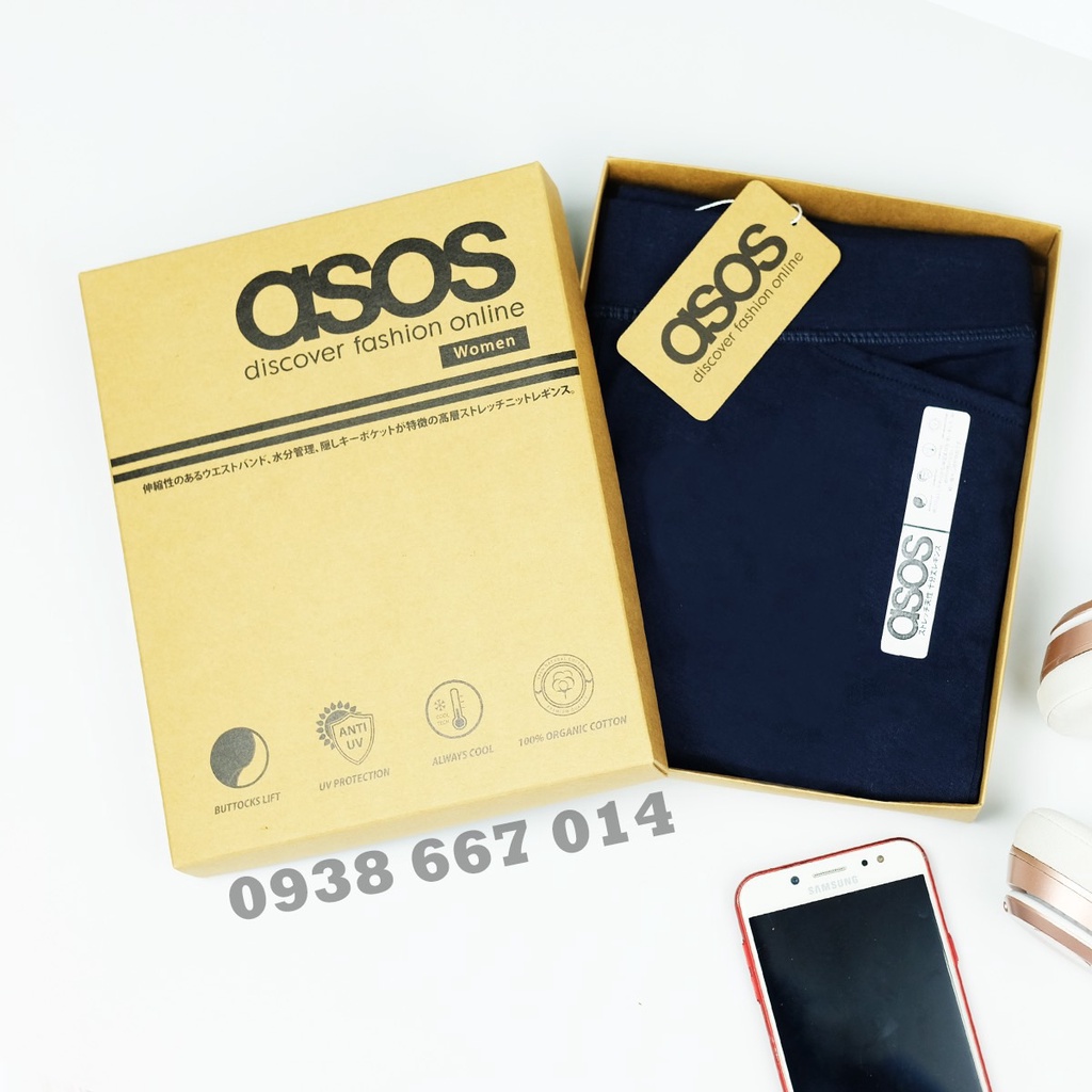 Quần legging thời trang Asos màu xanh đen
