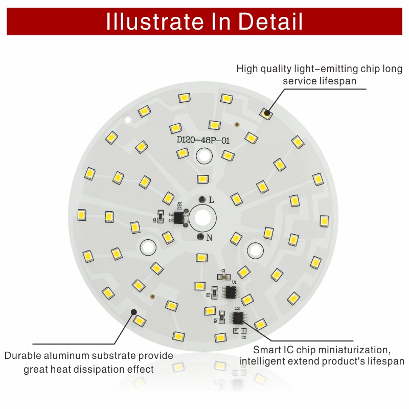 Chip Đèn LED Downlight 3W 5W 7W 9W 12W 15W 18W AC 220V-240V 2835SMD Ánh Sáng Trắng Ấm / Lạnh