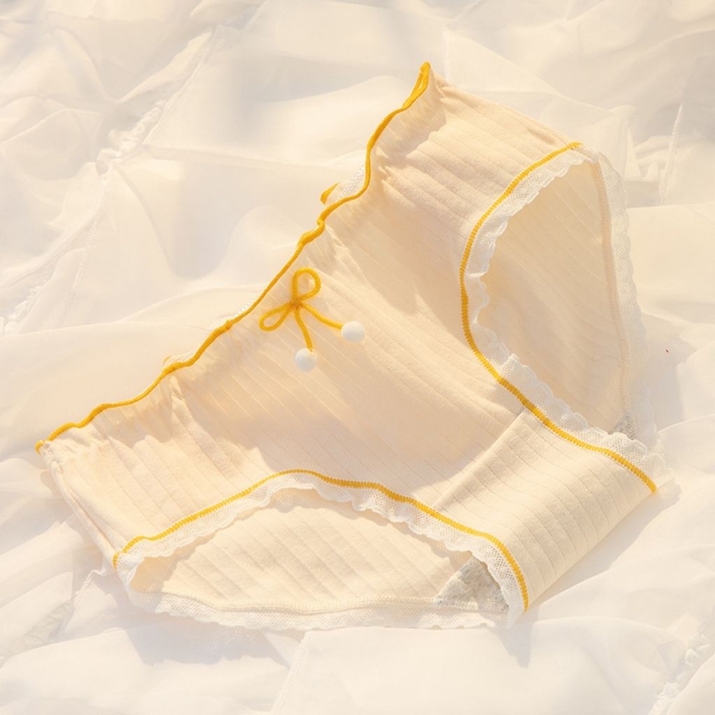 Quần lót nữ cotton ren viền kháng khuẩn khử mùi đính nơ đẹp cute dễ thương DOPICO L399