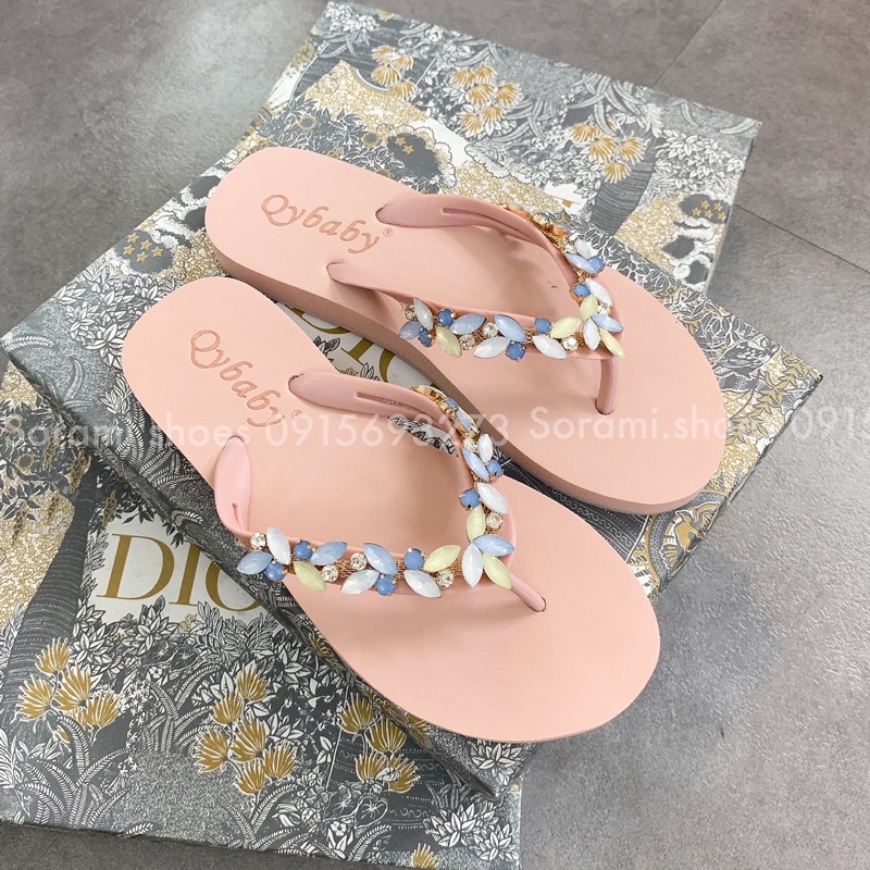 Dép nữ đính đá phối màu trendy, dép quai kẹp tông quảng châu cao cấp đa dạng kiểu dáng, chống thấm nước