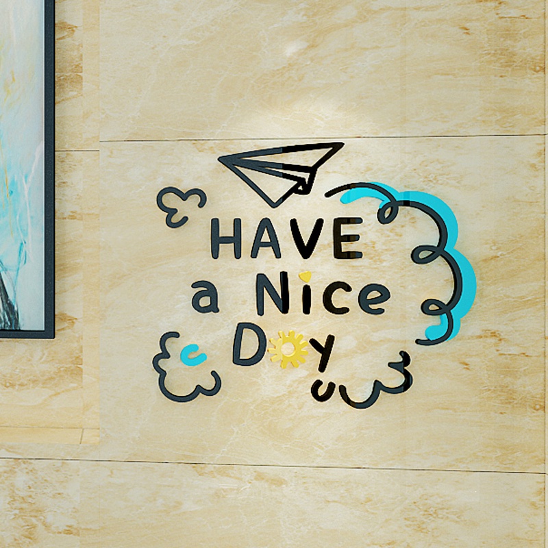 Tranh dán tường mica 3d decor khổ lớn dán tường câu nói dễ thương Nhiều Size - EPeBen