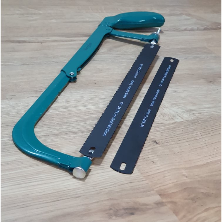 Combo Khung Cưa Và 2 Lưỡi Cưa 2 Trong 1 Gồm 1 Mặt Cắt Sắt Và 1 Mặt Cắt Gỗ 300x25mm