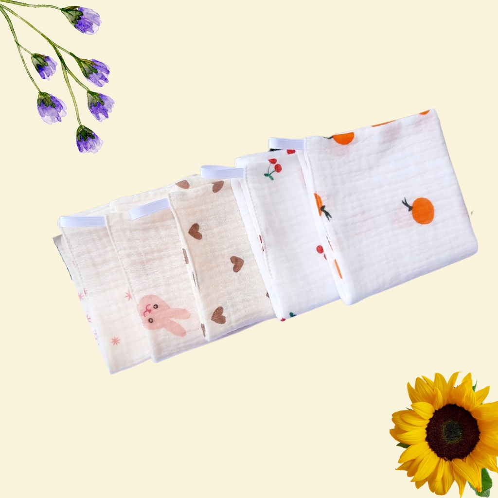khăn sữa xô Muslin organic siêu mềm mại, an toàn cho bé