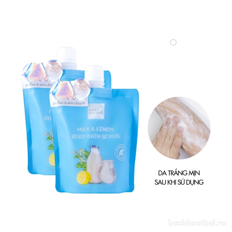 Gói tẩɏ tế bào chết Milk &amp; Lemon Body Bath Scrub Thái Lan