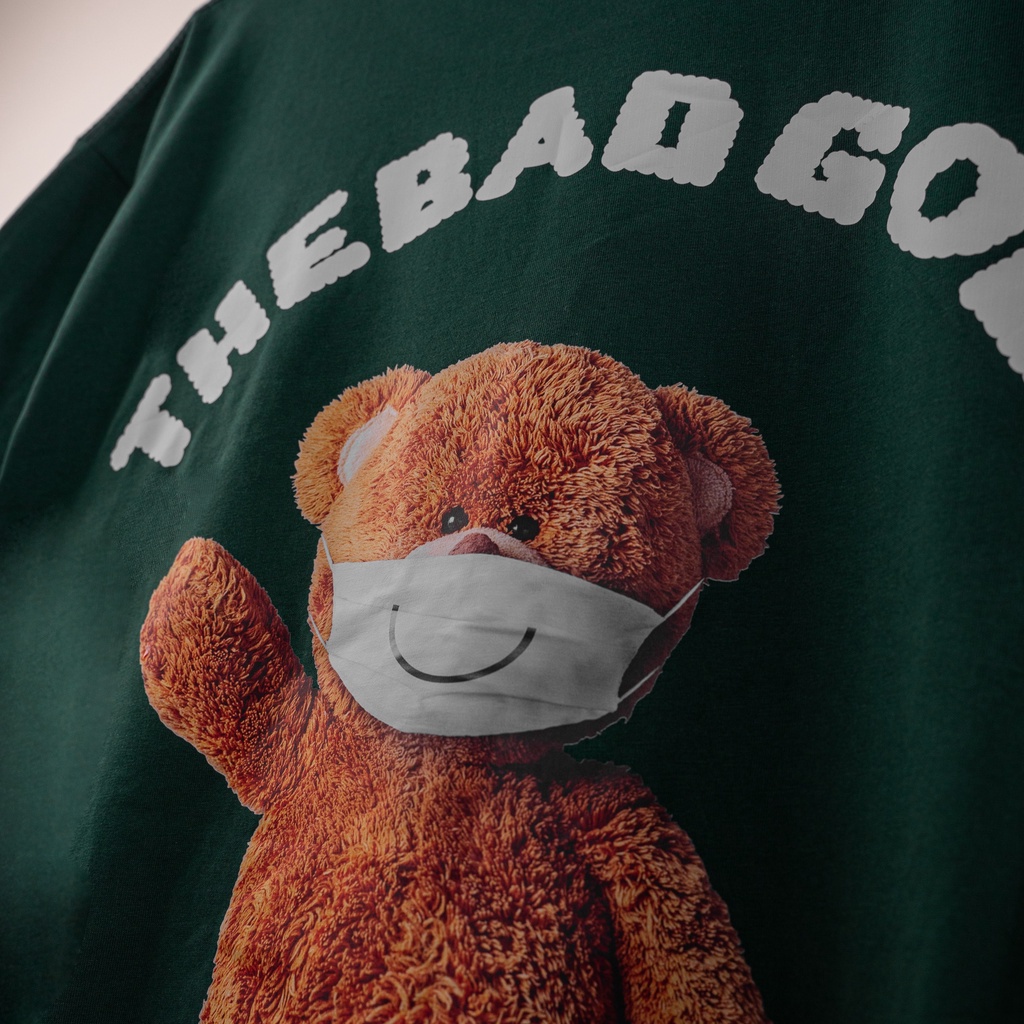 Áo thun tay lỡ THE BAD GOD TEDDY MASK TEE siêu hot, Áo phông unisex nam nữ